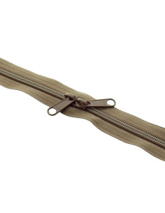 Fermeture dos à dos nylon pour sacs 60 cm - Taupe