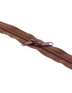 Fermeture dos à dos nylon pour sacs 60 cm - Marron clair