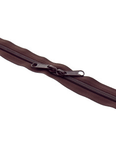 Fermeture dos à dos nylon pour sacs 60 cm - Marron foncé