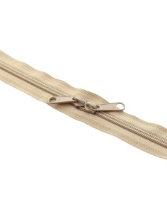Fermeture dos à dos nylon pour sacs 60 cm - Beige foncé