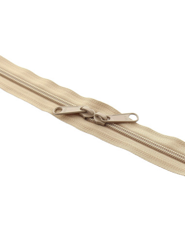 Fermeture dos à dos nylon pour sacs 60 cm - Beige foncé