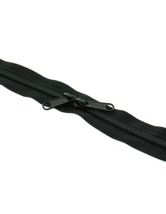 Fermeture dos à dos nylon pour sacs 60 cm - Noir