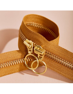 Fermeture double curseur Gold et Ochre 40 cm - Atelier Brunette 2