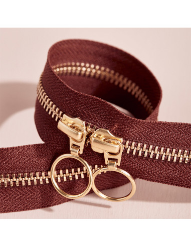 Fermeture double curseur Gold et Rust 40 cm - Atelier Brunette