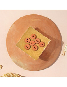 Bouton à deux trous 10 mm - Cannelle