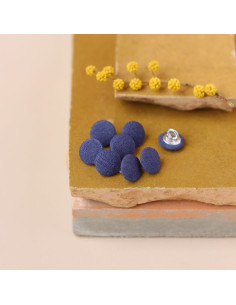 Bouton recouvert sur pied 10 mm - Indigo