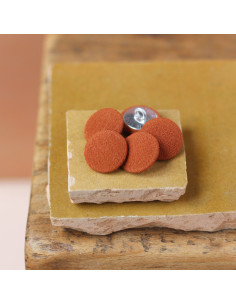 Bouton recouvert sur pied 18 mm - Cannelle