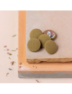 Bouton recouvert sur pied 18 mm - Olive clair