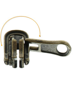 Double curseur pour fermeture synthétique 6 mm - Bronze
