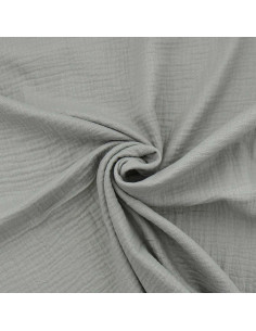 Tissu double gaze de coton irisé - Gris argent