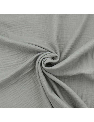 Tissu double gaze de coton irisé - Gris argent