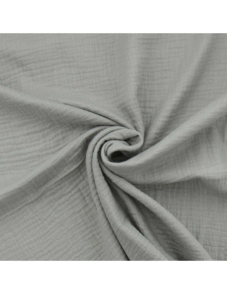 Tissu double gaze de coton irisé - Gris argent
