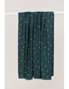 Tissu crêpe de viscose Jolly Dots - Vert bouteille 2