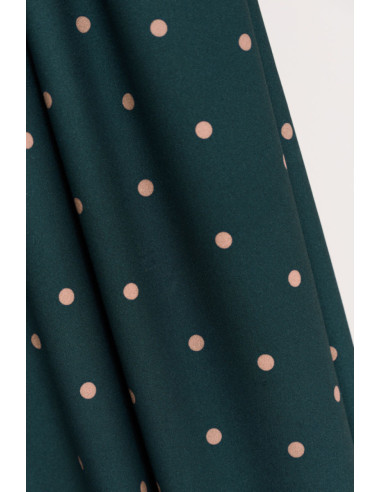 Tissu crêpe de viscose Jolly Dots - Vert bouteille