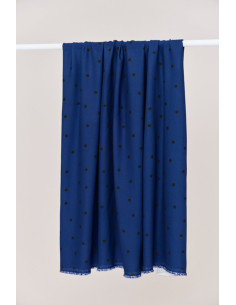 Tissu crêpe de viscose Jolly Dots - Bleu cobalt 2
