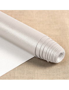 Coupon simili Karla Star 140 cm x 50 cm - Blanc métallisé
