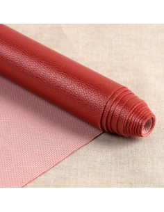Coupon simili Karla Star 140 cm x 50 cm - Rouge foncé métallisé