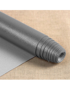 Coupon simili Karla Star 140 cm x 50 cm - Gris métallisé
