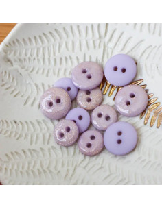 Bouton glitter 2 trous - Lilas