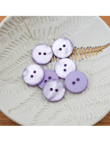 Bouton Sparkle 2 trous - Lilas