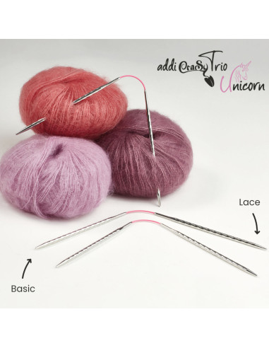 Set d´aiguilles addiCraSyTrio Unicorn Long
