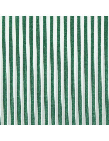 Tissu popeline de coton - Rayures larges - Vert foncé
