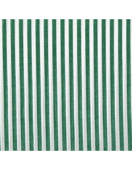 Tissu popeline de coton - Rayures larges - Vert foncé