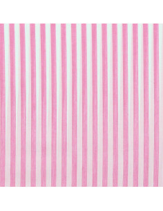 Tissu popeline de coton - Rayures larges - Rose 2