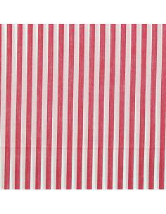 Tissu popeline de coton - Rayures larges - Rouge cerise 2