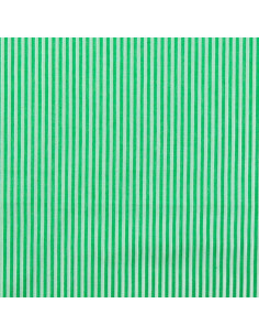 Tissu popeline de coton - Rayures fines - Vert 2
