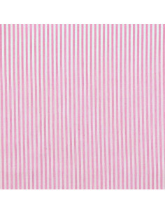Tissu popeline de coton - Rayures fines - Rose 2