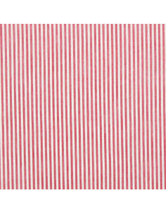 Tissu popeline de coton - Rayures fines - Rouge cerise 2