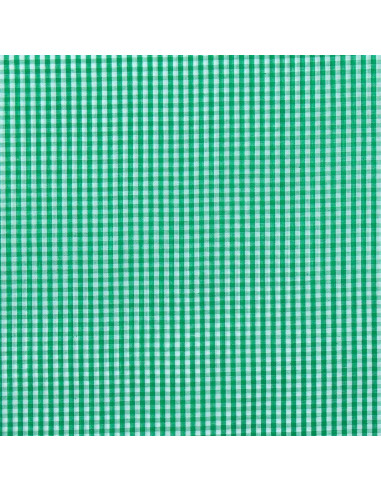 Tissu popeline de coton - Vichy petits carreaux - Vert