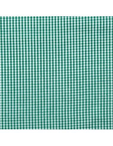 Tissu popeline de coton - Vichy petits carreaux - Vert foncé