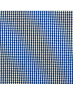 Tissu popeline de coton - Vichy petits carreaux - Bleu 2