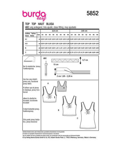 Patron de top - Burda 5852