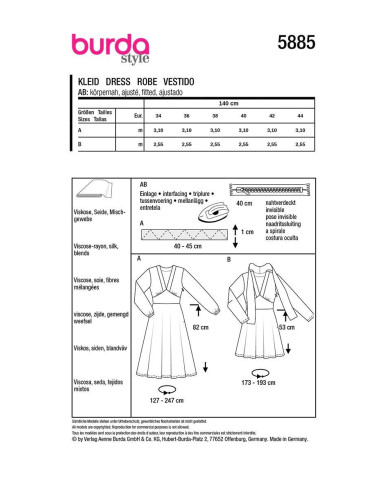 Patron de robe - Burda 5885