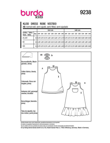 Patron de robe - Burda 9238