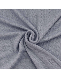 Tissu maille tricot jacquard - Gris bleu