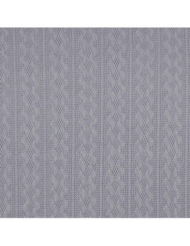 Tissu maille tricot jacquard - Gris bleu