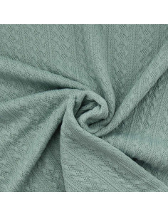 Tissu maille tricot jacquard - Vert de gris