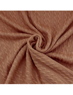 Tissu maille tricot jacquard - Beige foncé