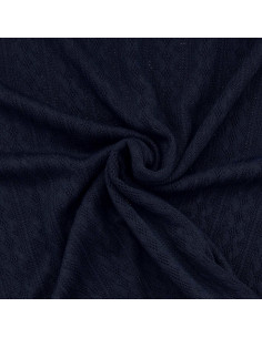 Tissu maille tricot jacquard - Bleu marine