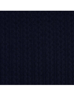 Tissu maille tricot jacquard - Bleu marine 2