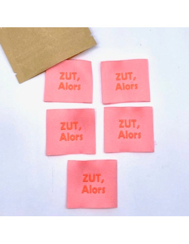 Lot de 5 étiquettes tissées à coudre Zut Alors