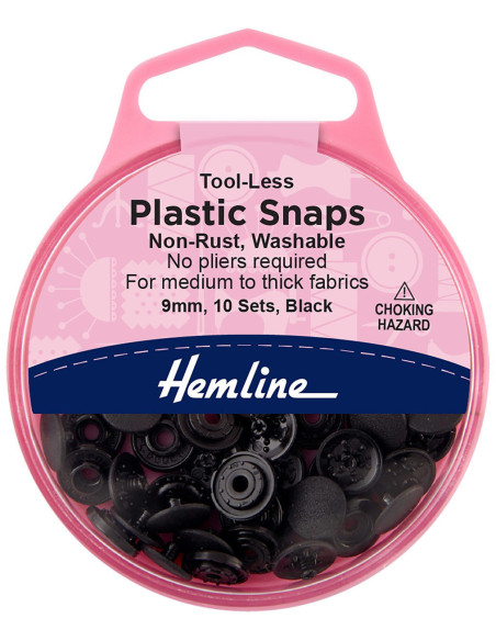 Boutons pression magiques sans pince 9 mm - Noir