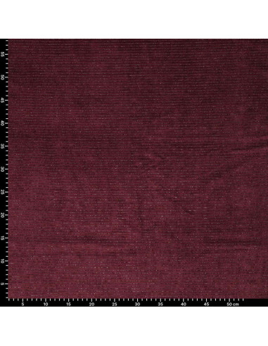 Tissu velours rayé lurex - Bordeaux
