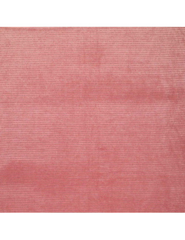 Tissu velours rayé lurex - Vieux rose