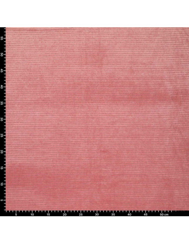 Tissu velours rayé lurex - Vieux rose