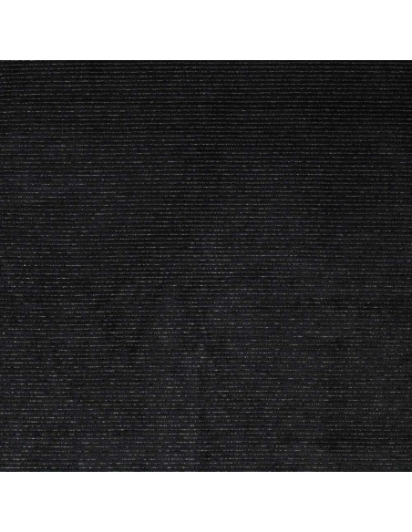 Tissu velours rayé lurex - Noir
